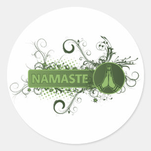 Groen Namaste Engels Ronde Sticker