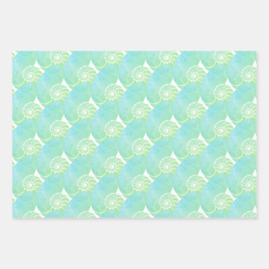 Groen Nautilus — Verpakkingspapier Inpakpapier Vel (Voorkant 3)