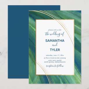 Groen, Navy en Goud Artistiek, Aarde Kaart