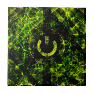 Groen Neon Vuur Tegeltje