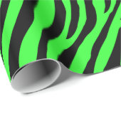 Groen neonkleurzebrapatroon cadeaupapier (Rol Hoek)