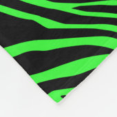 Groen neonkleurzebrapatroon fleece deken (Hoek)