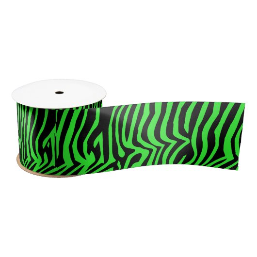 Groen neonkleurzebrapatroon lint (Spoel)