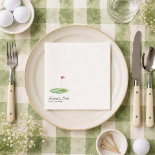 Groen Nieuwkomer in de Golfclub Thema Baby Shower Servet
