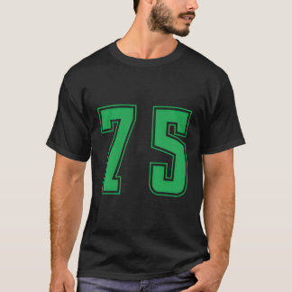 Groen Nummer 75 Team Junior Sport Genummerd Unifor T-shirt