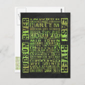 Groen NYC-buren Briefkaart (Voorkant / Achterkant)