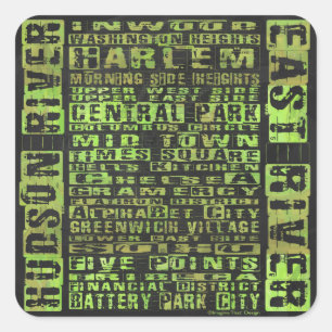 Groen NYC-buren Vierkante Sticker