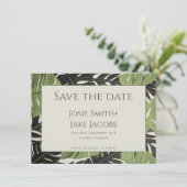 Groen Oerwoud Bladeren Save the Date Kaart (Staand voorkant)