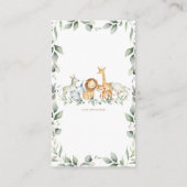 Groen Oerwoud Dieren Baby shower Luier Raffle Informatiekaartje (Achterkant)