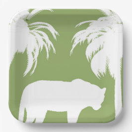 Groen oerwoud papieren bordje