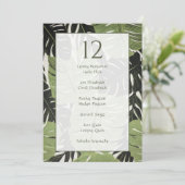 Groen oerwoud tropische bladeren, tafel zitgrafiek kaart (Staand voorkant)