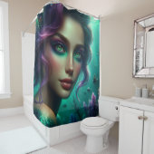 "Groen-ogige zeemeermin" Douchegordijn (In situ)