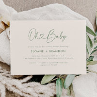 Groen Oh Baby Hartkalligrafie Eenvoudig Baby showe