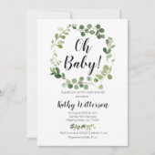 groen oh baby shower uitnodiging (Voorkant)