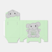 Groen olifant Baby shower Bedankdoosjes (Uitgevouwen)