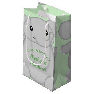 Groen olifant Baby shower Klein Cadeauzakje