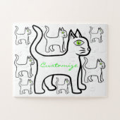 Groen-oog kat Thunder_Cove Bar Legpuzzel (Horizontaal)