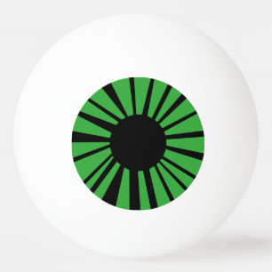 Groen Oog met Zwarte Leerling op Witte Oogappel Pingpongballen