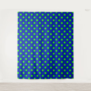 Groen Op Blauwe Stippen Patroonontwerp Wandkleed