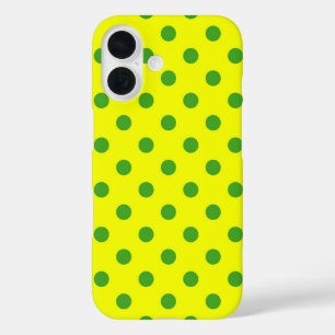 Groen Op Geel Stippen Patroonontwerp iPhone 16 Hoesje