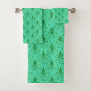 Groen op groen deco naadloze patroondouche bad handdoek