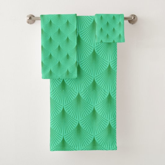 Groen op groen deco naadloze patroondouche bad handdoek (Insitu)