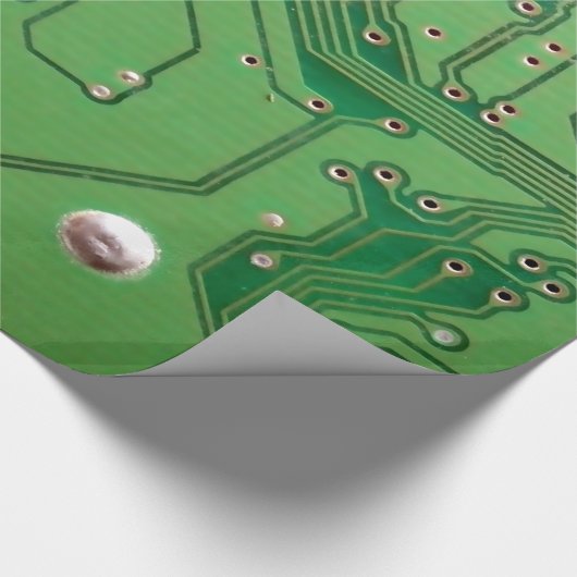 Groen op Groene Circuit Board Cadeaupapier (Hoek)