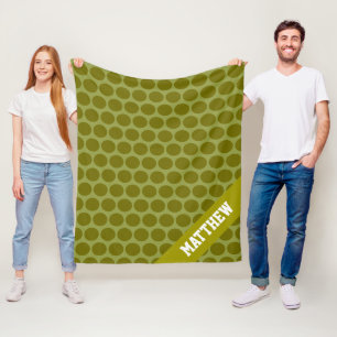 Groen op groene maataanduiding Polka Dots Fleece Deken