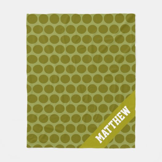 Groen op groene maataanduiding Polka Dots Fleece Deken (Voorkant)