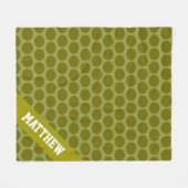Groen op groene maataanduiding Polka Dots Fleece Deken (Voorkant (Horizontaal))