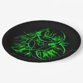 Groen op het symbool voor een zwart biogevaarlijk papieren bordje (Gekanteld)