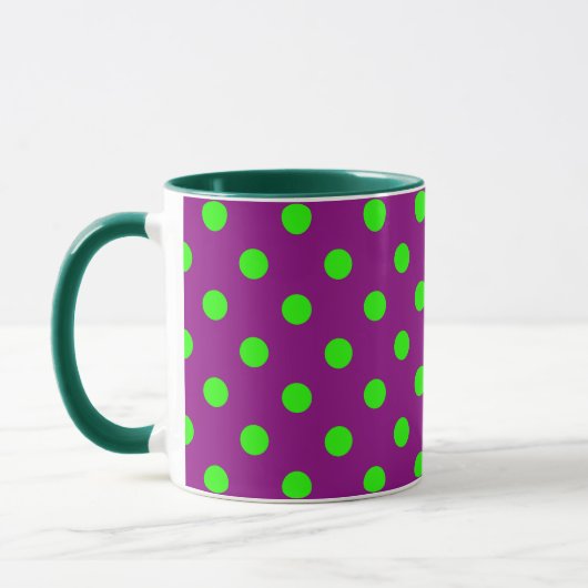 Groen op Paarse stippen Patroonontwerp Mok (Links)
