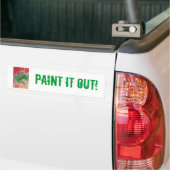 Groen op rood en Oranje schildpad Bumpersticker (Op Truck)