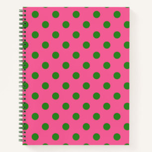 Groen op roze stippen Patroonontwerp Notitieboek