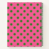 Groen op roze stippen Patroonontwerp Notitieboek (Achterkant)