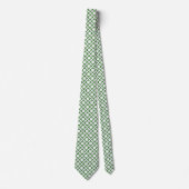 Groen op White Lucky Shamrock Clover Design Stropdas (Voorkant)