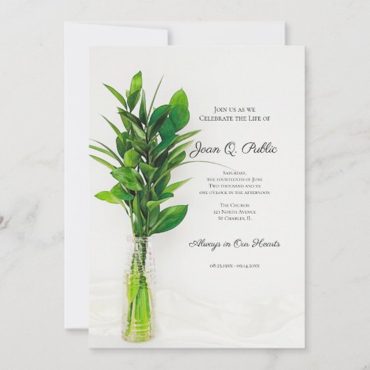 Groen op Witte Viering van het Levensmonument Kaart (Voorkant)