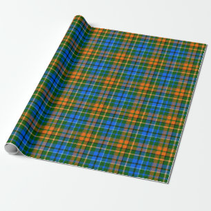 Groen Oranje Blauw Plaid Tartan Design Cadeaupapier