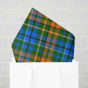 Groen Oranje Blauw Plaid Tartan Design Tissuepapier
