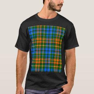 Groen Oranje Blauw Schotse Ruit Tartan Design T-shirt