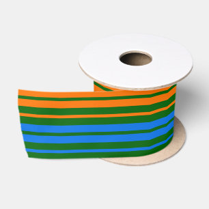 Groen Oranje Blauw Verticaal Strepen Design   Lint