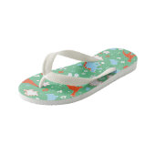 Groen Oranje Dinosaur Pattern Kinder Teenslippers (Schuin)