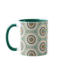 Groen Oranje En Blauw Boho Chic Cirkelpatroon