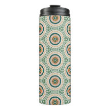 Groen Oranje En Blauw Boho Chic Cirkelpatroon