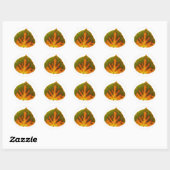 Groen Oranje en geel esdoorn Leaf #1 Ronde Sticker (Vel)