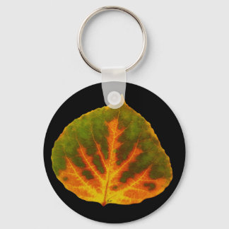Groen Oranje en geel esdoorn Leaf #1 Sleutelhanger