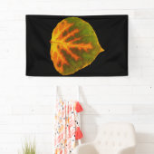 Groen Oranje en geel esdoorn Leaf #1 Spandoek (Insitu)