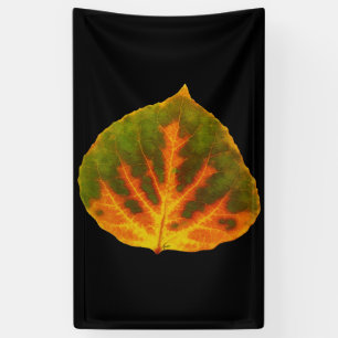 Groen Oranje en geel esdoorn Leaf #1 Spandoek