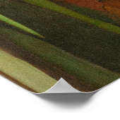 Groen, oranje en zwart abstract schilderen poster (Hoek)