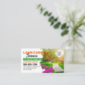 Groen & Oranje Grasverzorging Landschapsarchitectu Visitekaartje (Staand voorkant)